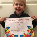 Jack with his certificate
