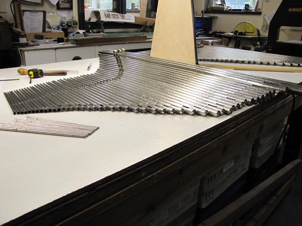 Canterbury cutting slots and making beards for the Solo strings (1