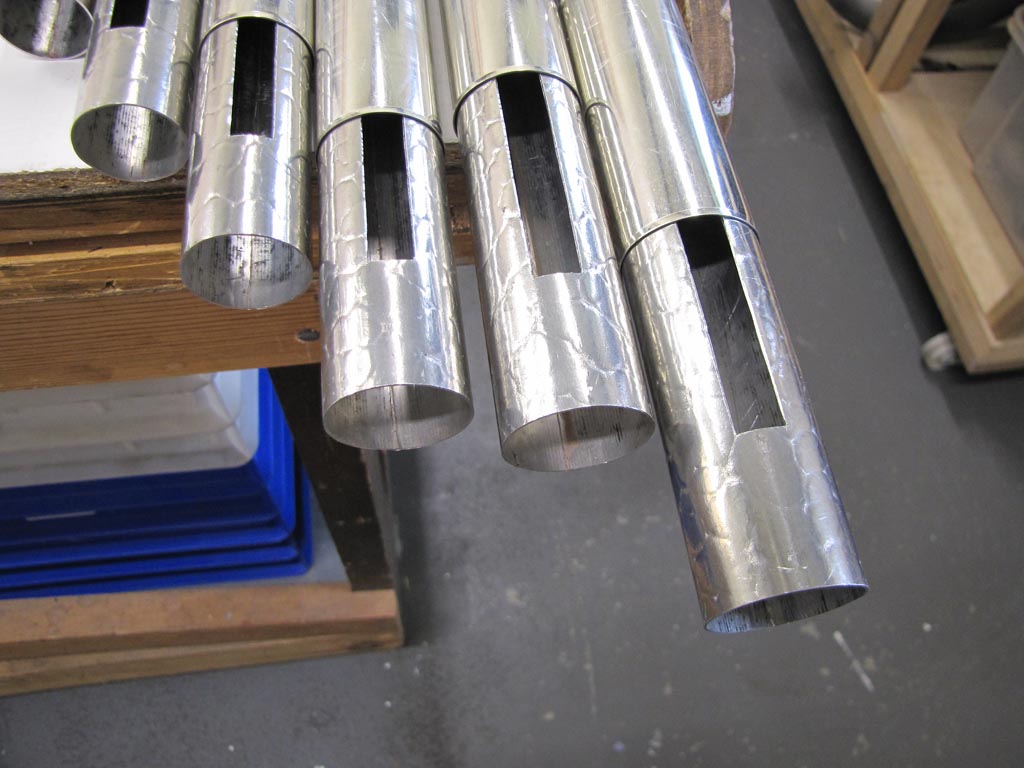 Canterbury cutting slots and making beards for the Solo strings (2